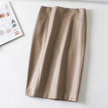 Load image into Gallery viewer, Women Sexy Soft PU Leather Pencil Midi Skirt Autumn Ladies Package Hip Back Split