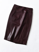 Load image into Gallery viewer, Women Sexy Soft PU Leather Pencil Midi Skirt Autumn Ladies Package Hip Back Split
