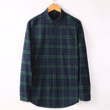 Load image into Gallery viewer, High Quality Men's Fashion Plaid Long Sleeved Shirt Flannel 100% Cotton Soft Male Social