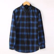 Load image into Gallery viewer, High Quality Men's Fashion Plaid Long Sleeved Shirt Flannel 100% Cotton Soft Male Social