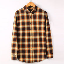 Load image into Gallery viewer, High Quality Men's Fashion Plaid Long Sleeved Shirt Flannel 100% Cotton Soft Male Social