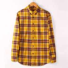 Load image into Gallery viewer, High Quality Men's Fashion Plaid Long Sleeved Shirt Flannel 100% Cotton Soft Male Social