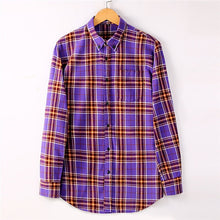 Load image into Gallery viewer, High Quality Men's Fashion Plaid Long Sleeved Shirt Flannel 100% Cotton Soft Male Social