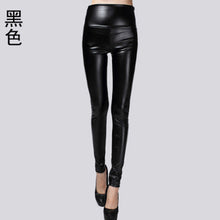Load image into Gallery viewer, 2017 Autumn Winter Women Elastic PU Leather Velvet High Waist Thick Warm leggings Slim Pencil