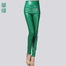 Load image into Gallery viewer, 2017 Autumn Winter Women Elastic PU Leather Velvet High Waist Thick Warm leggings Slim Pencil