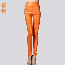 Load image into Gallery viewer, 2017 Autumn Winter Women Elastic PU Leather Velvet High Waist Thick Warm leggings Slim Pencil
