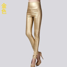 Load image into Gallery viewer, 2017 Autumn Winter Women Elastic PU Leather Velvet High Waist Thick Warm leggings Slim Pencil