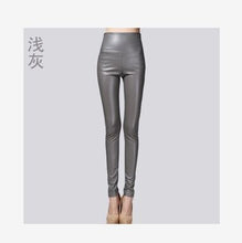 Load image into Gallery viewer, 2017 Autumn Winter Women Elastic PU Leather Velvet High Waist Thick Warm leggings Slim Pencil