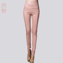 Load image into Gallery viewer, 2017 Autumn Winter Women Elastic PU Leather Velvet High Waist Thick Warm leggings Slim Pencil