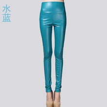Load image into Gallery viewer, 2017 Autumn Winter Women Elastic PU Leather Velvet High Waist Thick Warm leggings Slim Pencil