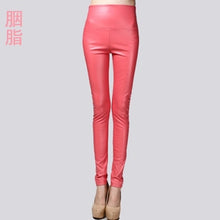 Load image into Gallery viewer, 2017 Autumn Winter Women Elastic PU Leather Velvet High Waist Thick Warm leggings Slim Pencil
