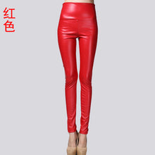 Load image into Gallery viewer, 2017 Autumn Winter Women Elastic PU Leather Velvet High Waist Thick Warm leggings Slim Pencil