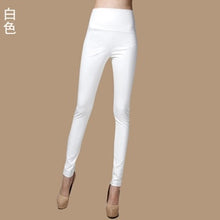 Load image into Gallery viewer, 2017 Autumn Winter Women Elastic PU Leather Velvet High Waist Thick Warm leggings Slim Pencil