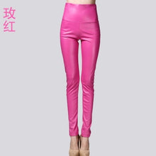 Load image into Gallery viewer, 2017 Autumn Winter Women Elastic PU Leather Velvet High Waist Thick Warm leggings Slim Pencil