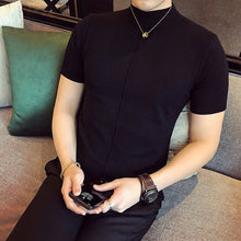 Load image into Gallery viewer, Casual Self-cultivation High Lead Neck Knitting Men Sweater 2018 Autumn Leisure Long Sleeve