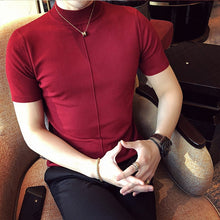 Load image into Gallery viewer, Casual Self-cultivation High Lead Neck Knitting Men Sweater 2018 Autumn Leisure Long Sleeve