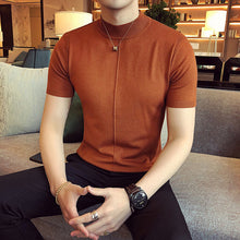 Load image into Gallery viewer, Casual Self-cultivation High Lead Neck Knitting Men Sweater 2018 Autumn Leisure Long Sleeve