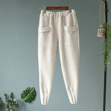 Load image into Gallery viewer, 2019 Streetwear Women Pants Elastic High Waist Pockets Suede Harem Pants Casual Autum