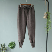 Load image into Gallery viewer, 2019 Streetwear Women Pants Elastic High Waist Pockets Suede Harem Pants Casual Autum