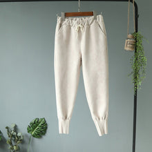 Load image into Gallery viewer, 2019 Streetwear Women Pants Elastic High Waist Pockets Suede Harem Pants Casual Autum